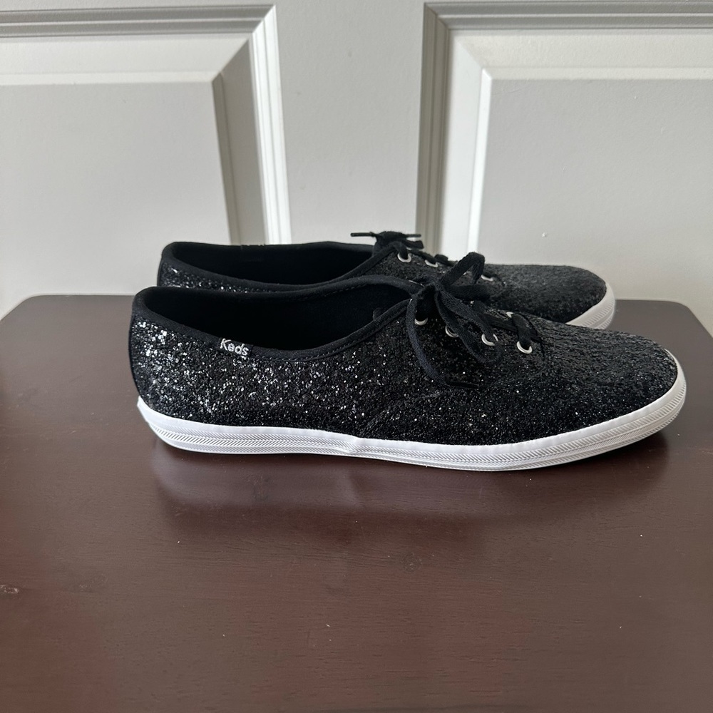 Keds Champion Black Glitter Celebration Lace Up Sneaker Size 9.5